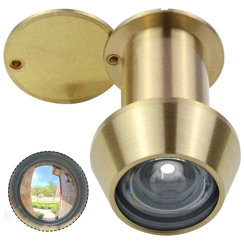 Solid Brass 220-Degree Door Viewer Peephole - Satin Gold