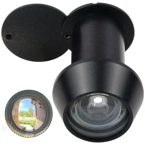 Solid Brass 220-Degree Door Viewer Peephole - Black