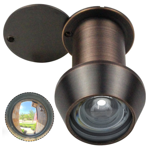 Solid Brass 220-Degree Door Viewer Peephole - Oil Rubbed Bronze