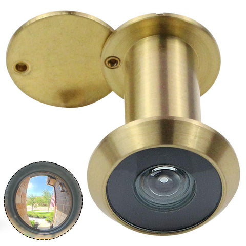Solid Brass 200-Degree Door Viewer Peephole - Satin Gold