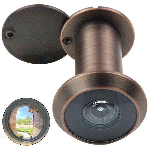 Solid Brass 200-Degree Door Viewer Peephole - Oil Rubbed Bronze
